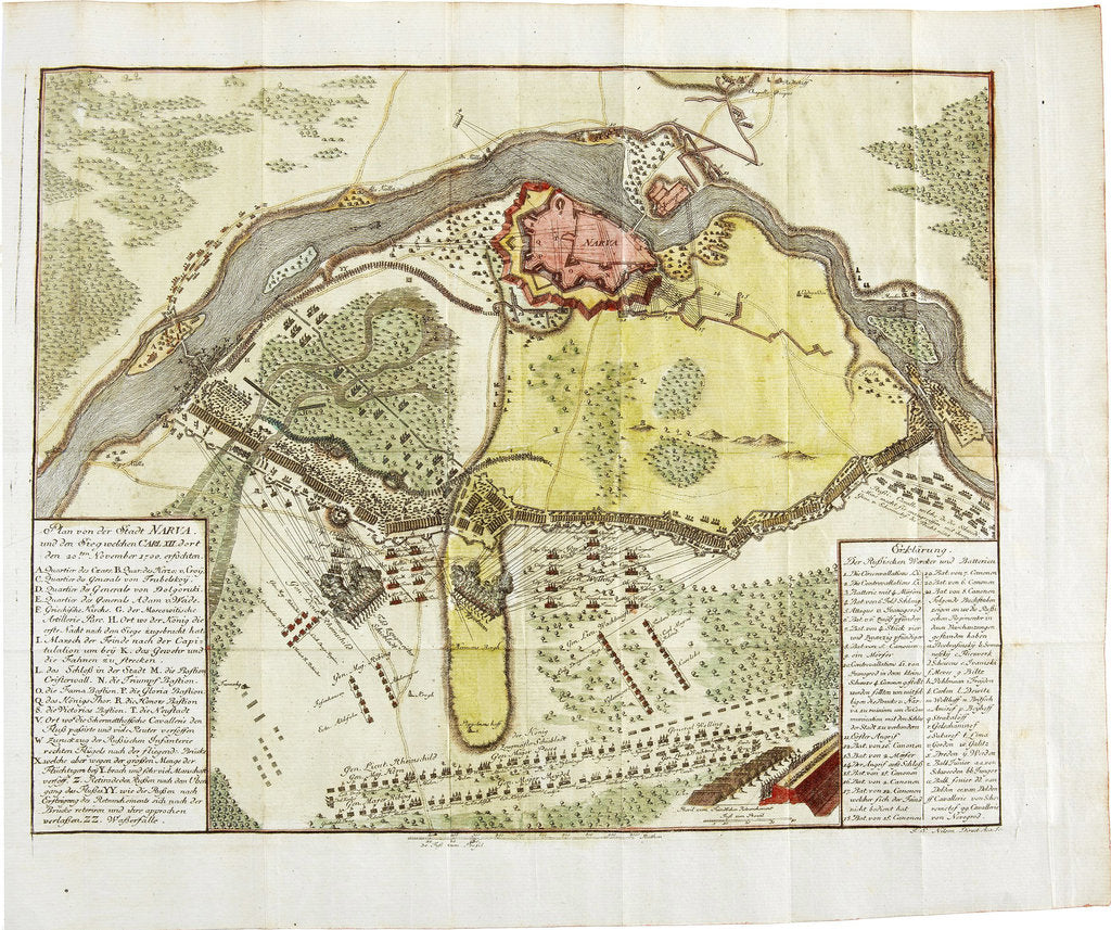 Detail of Map of the Battle at Narva by Anonymous master