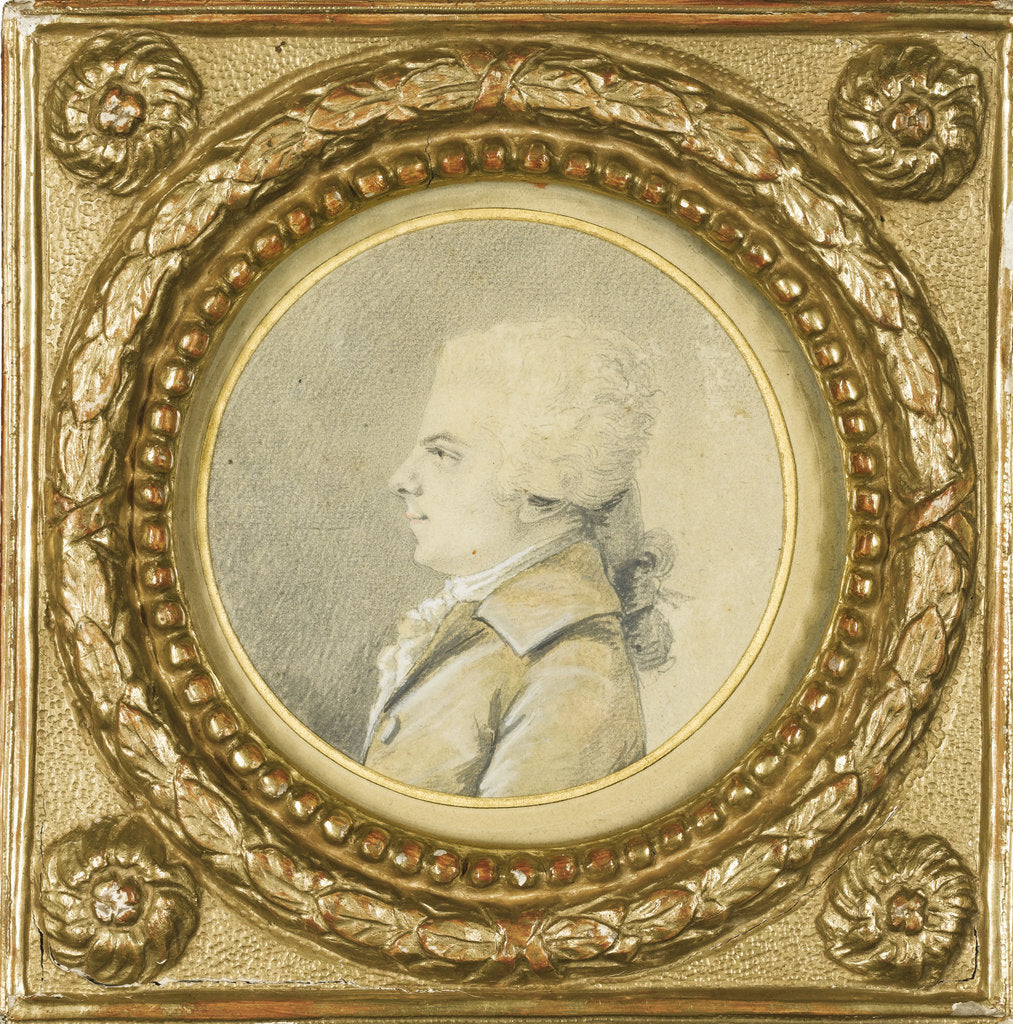 Detail of Wolfgang Amadeus Mozart by Augustin de Saint-Aubin