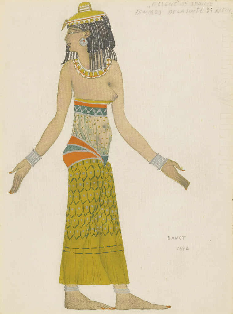 Detail of Costume design for the ballet Hélène de Sparte by E. Verhaeren and D. de Séverac by Léon Bakst