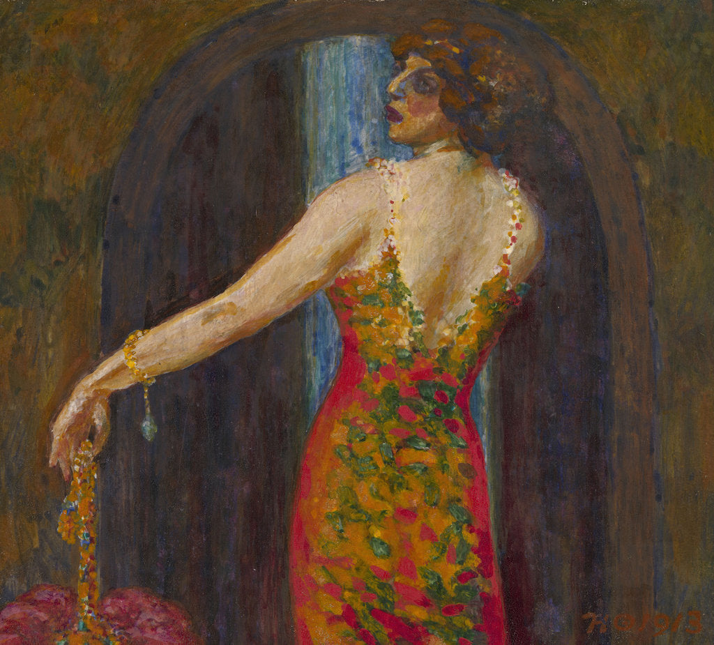Detail of Portrait of Evfimia Nosova, née Ryabushinskaya by Nikolai Petrovich Feofilaktov