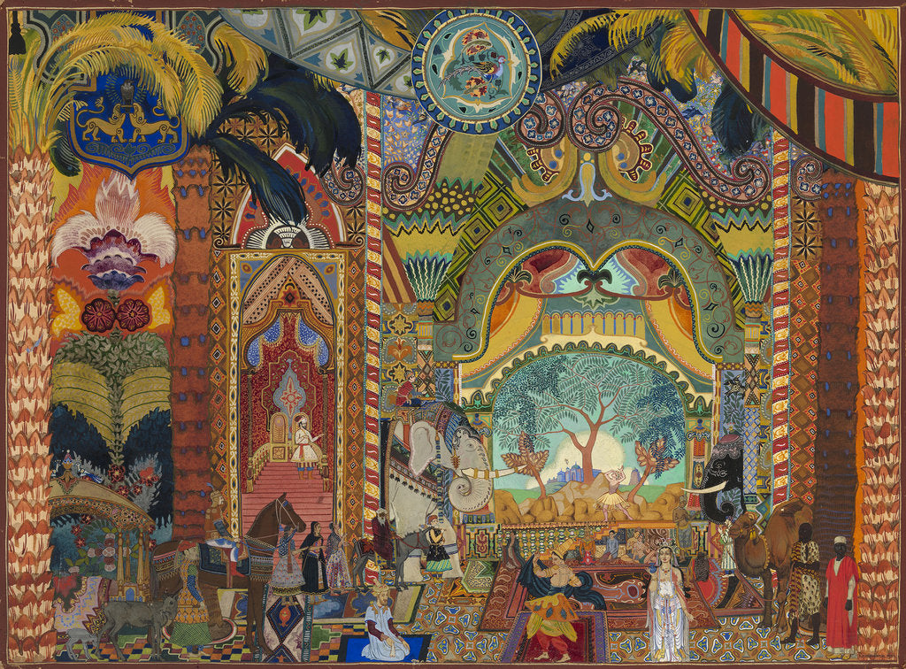 Detail of Stage design for the ballet The Firebird by I. Stravinsky by Vladimir Pleshakov