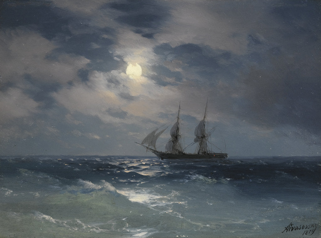 Detail of Brig Mercury by Ivan Konstantinovich Aivazovsky