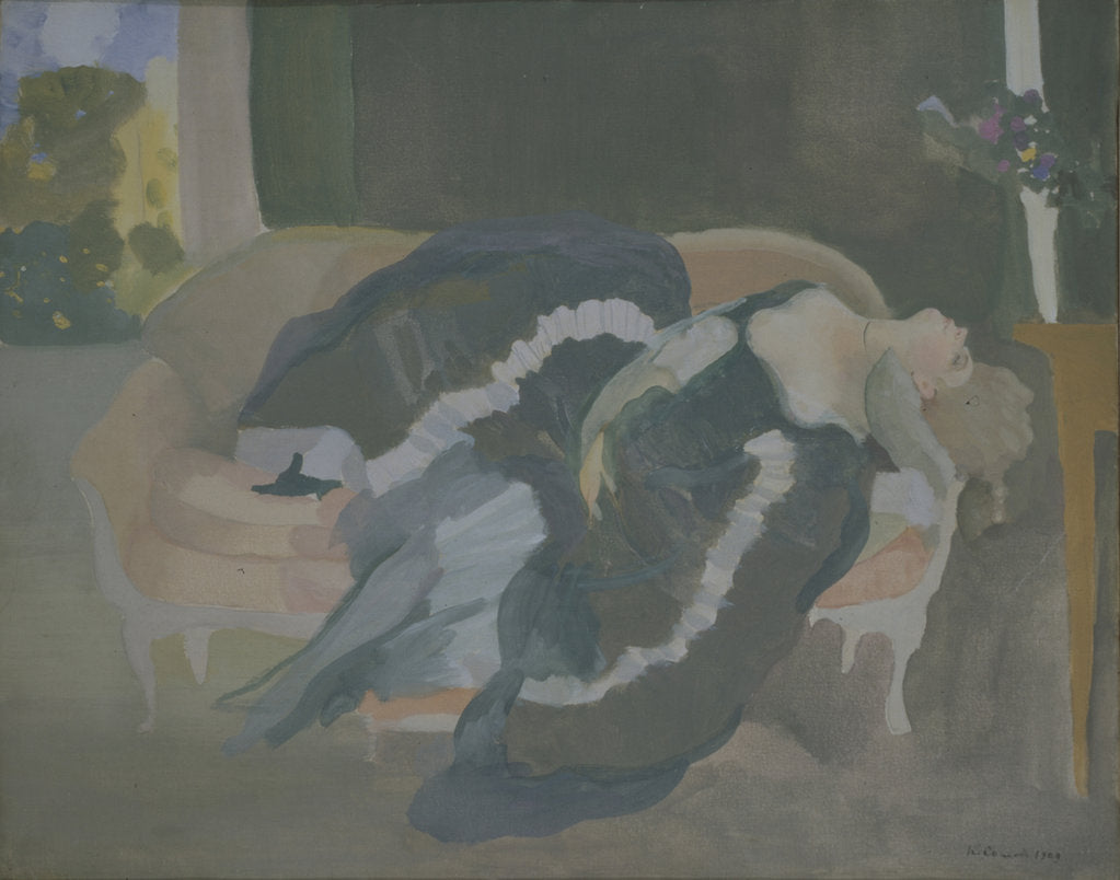 Detail of Sleeping Young Woman by Konstantin Andreyevich Somov