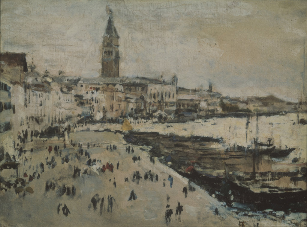 Detail of The Schiavoni quay in Venice by Valentin Alexandrovich Serov