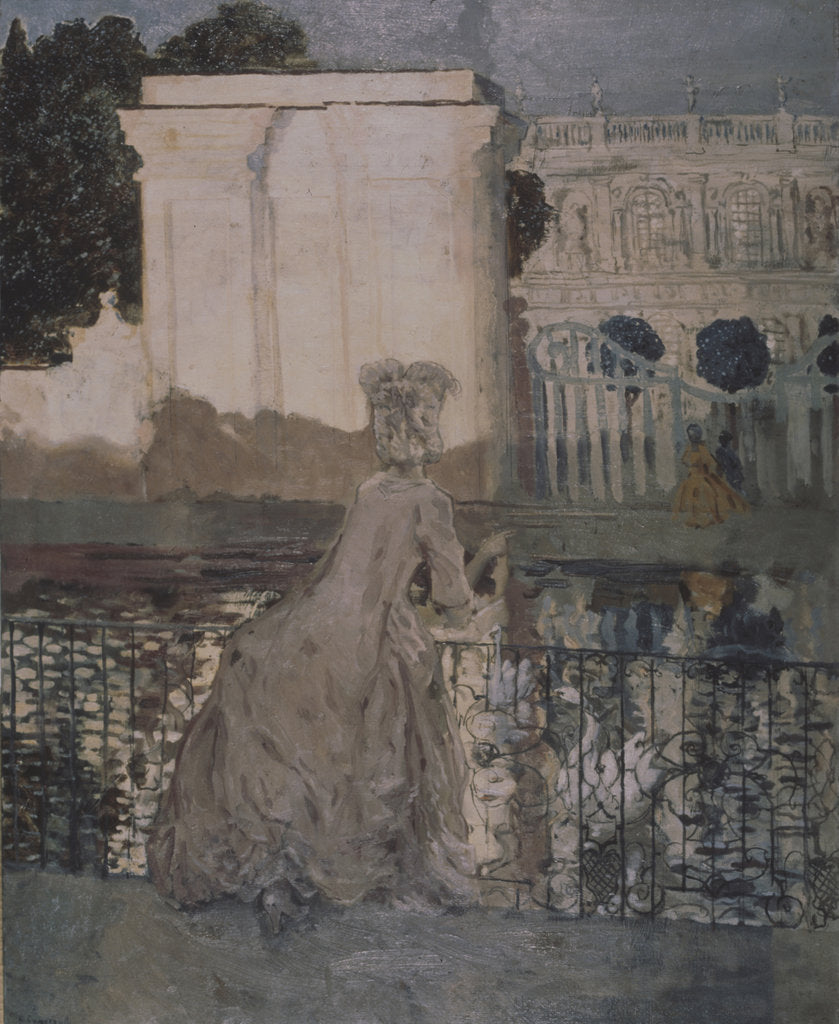 Detail of Lady at the pond by Konstantin Andreyevich Somov