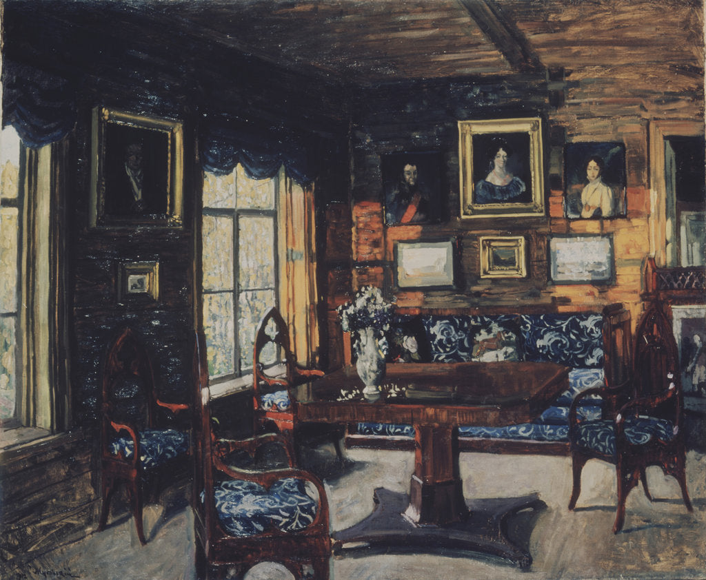 Detail of The Drawing room in the Manor house Rozhdestveno by Stanislav Yulianovich Zhukovsky