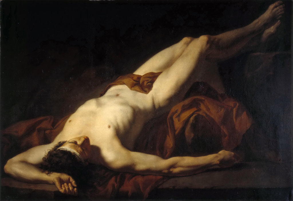 Detail of Male Nude (Hector) by Jacques Louis David