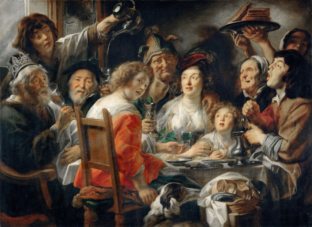 Detail of The King Drinks, or Family Meal on the Feast of Epiphany by Jacob Jordaens
