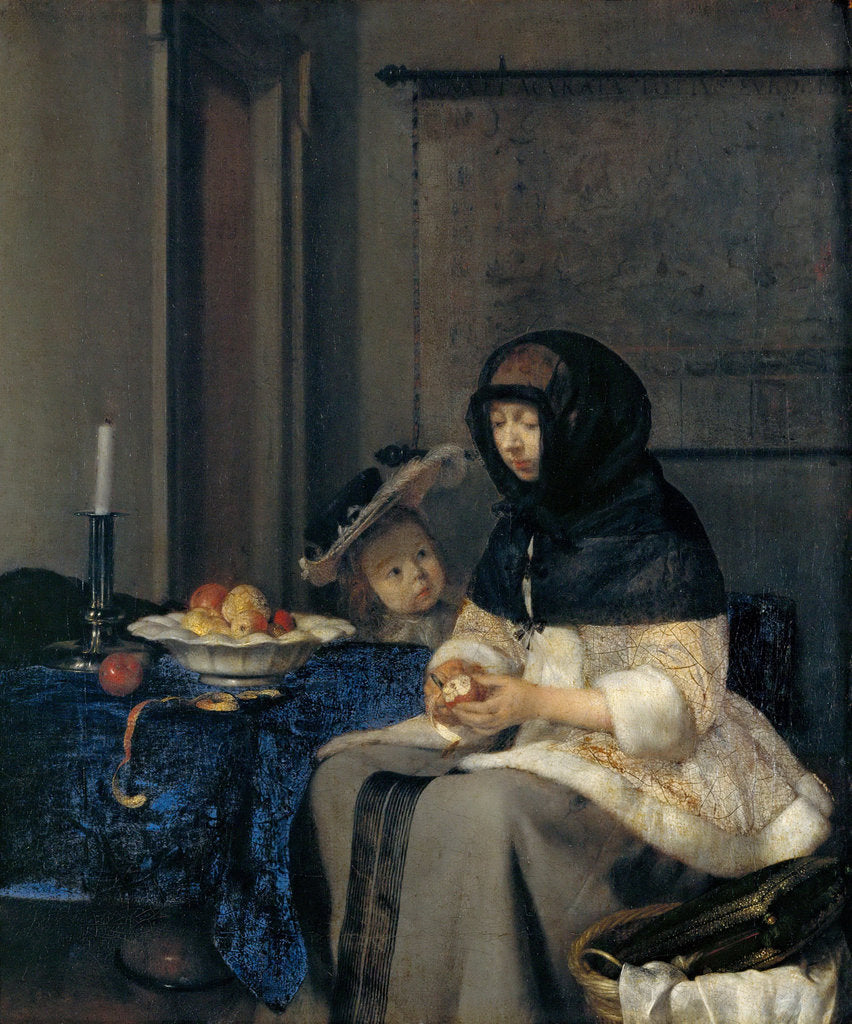 Detail of The Apple Peeler by Gerard Ter Borch the Younger