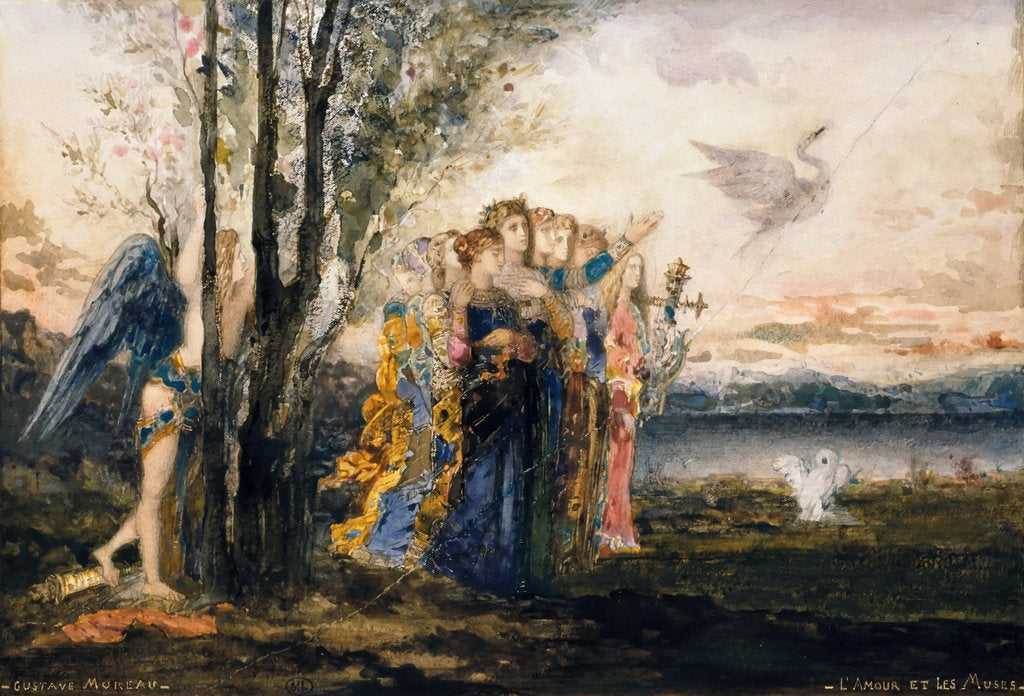 Detail of Cupid and the Muses by Gustave Moreau