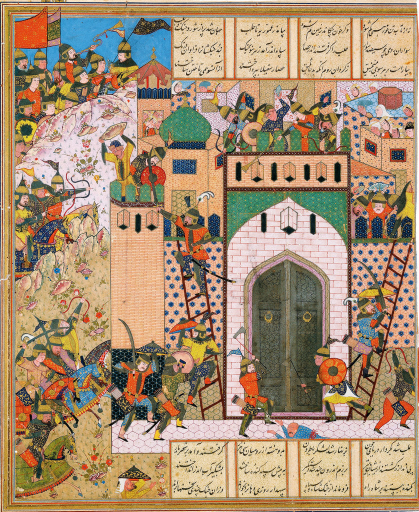 Detail of Shah Anushirvan Captures the Fortress of Saqila by Iranian master