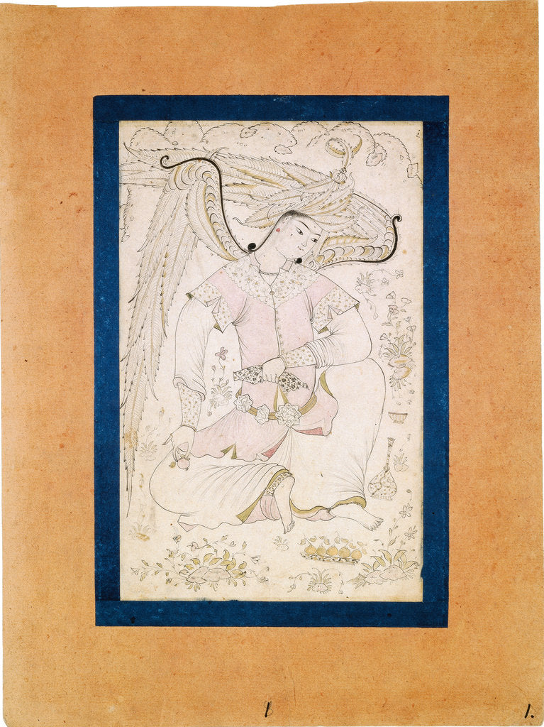 Detail of Peri with a Pomegranate by Turkish master