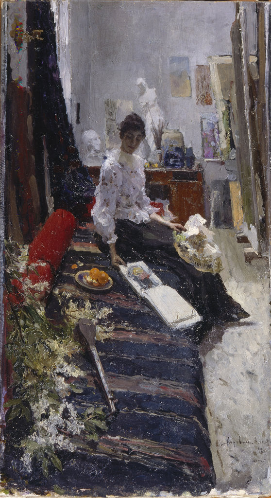 Detail of In the Painters Studio by Konstantin Alexeyevich Korovin