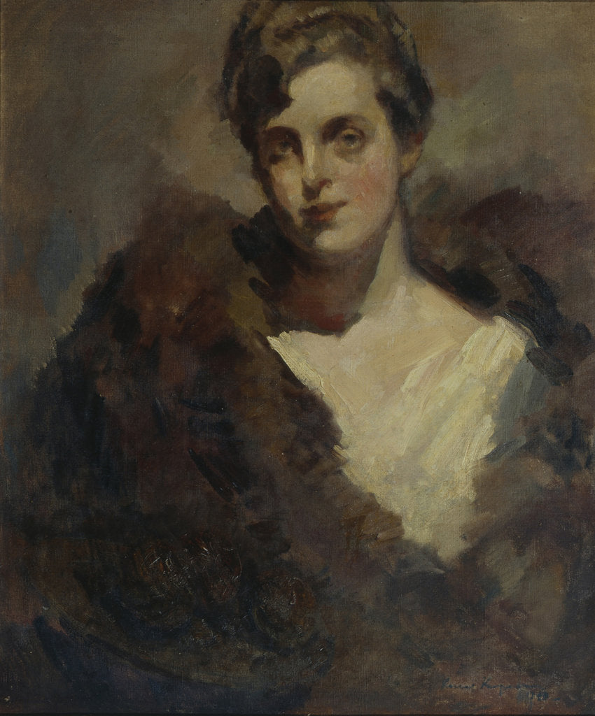 Detail of Portrait of the Opera singer Vera Dorofeyeva by Konstantin Alexeyevich Korovin