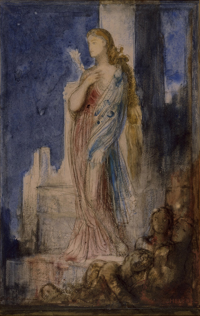 Detail of Helen on the Ramparts of Troy by Gustave Moreau