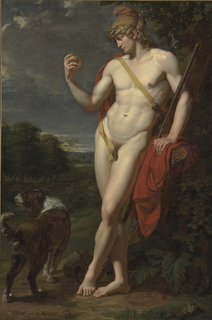 Detail of The Shepherd Paris by Jean-Baptiste Frédéric Desmarais