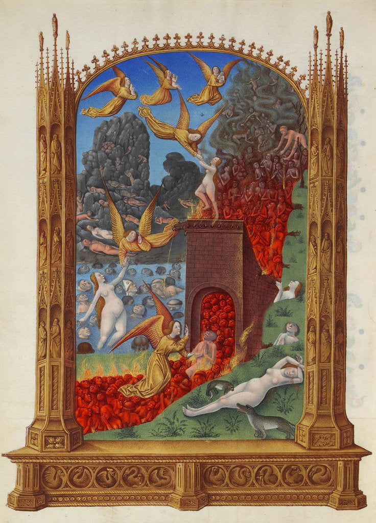 Detail of The Purified Souls in Purgatory (Les Très Riches Heures du duc de Berry) by Limbourg brothers