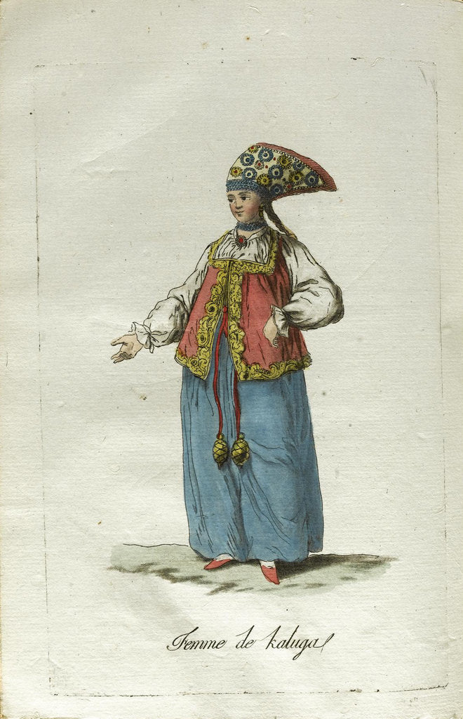 Detail of A Maiden from Kaluga in Festive Dress by Jacques Grasset de Saint-Sauveur
