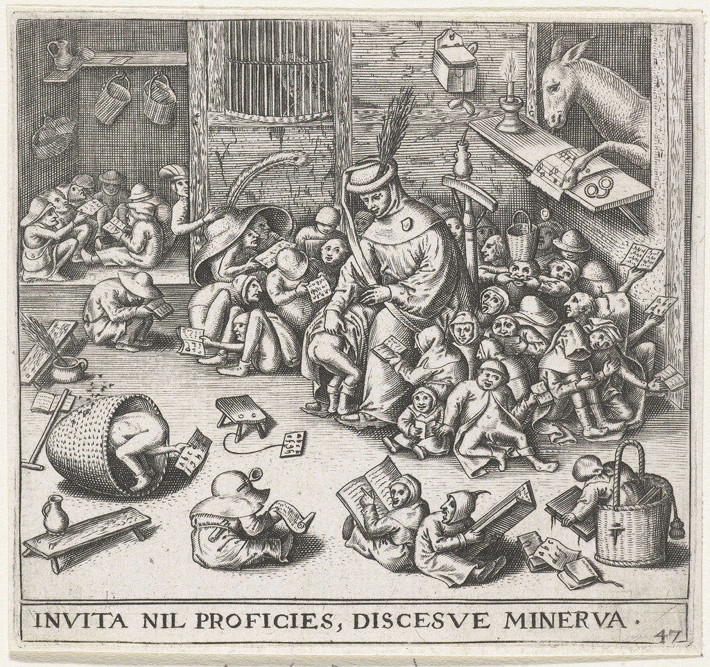 Detail of The Ass in the School by Pieter Heyden van der