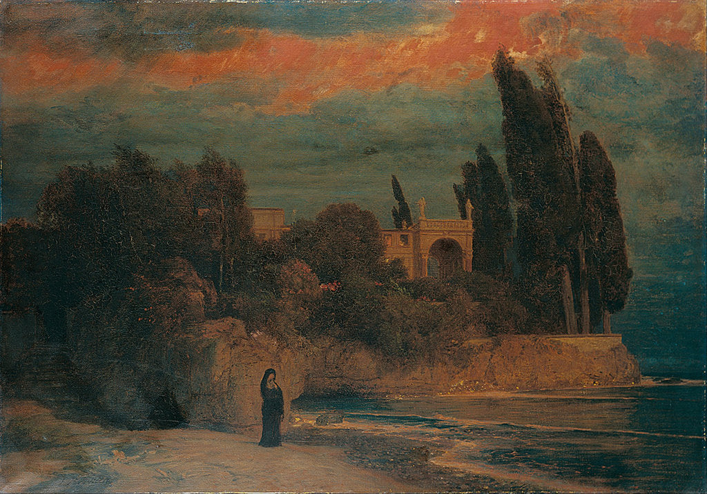 Detail of Villa by the Sea by Arnold Böcklin