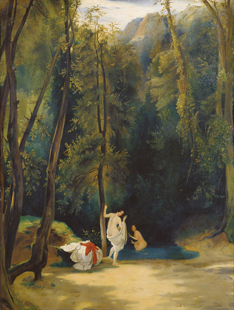 Detail of Women Bathing in the Park of Terni by Carl Blechen