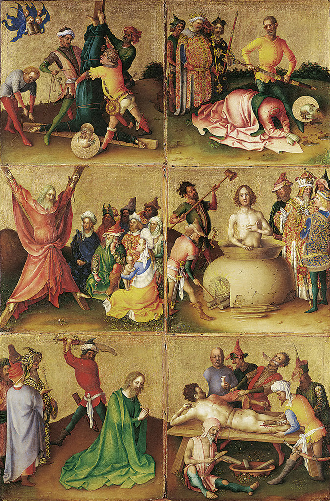 Detail of Martyrdom of the Apostles. Left panel by Stephan Lochner