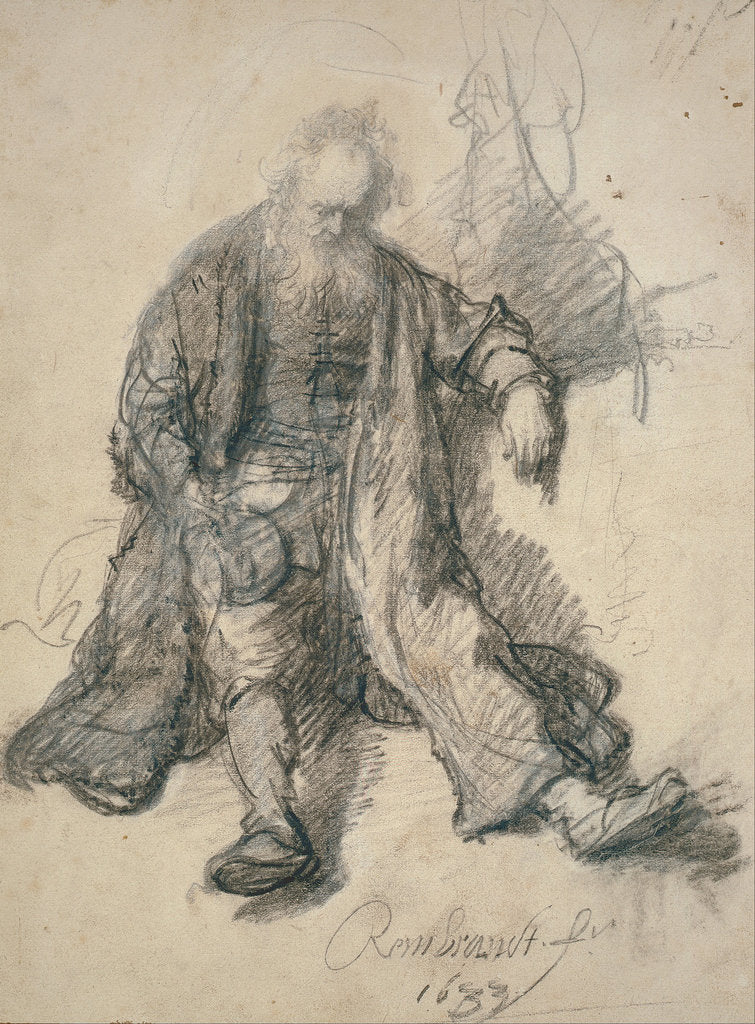 Detail of The Drunken Lot by Rembrandt van Rhijn