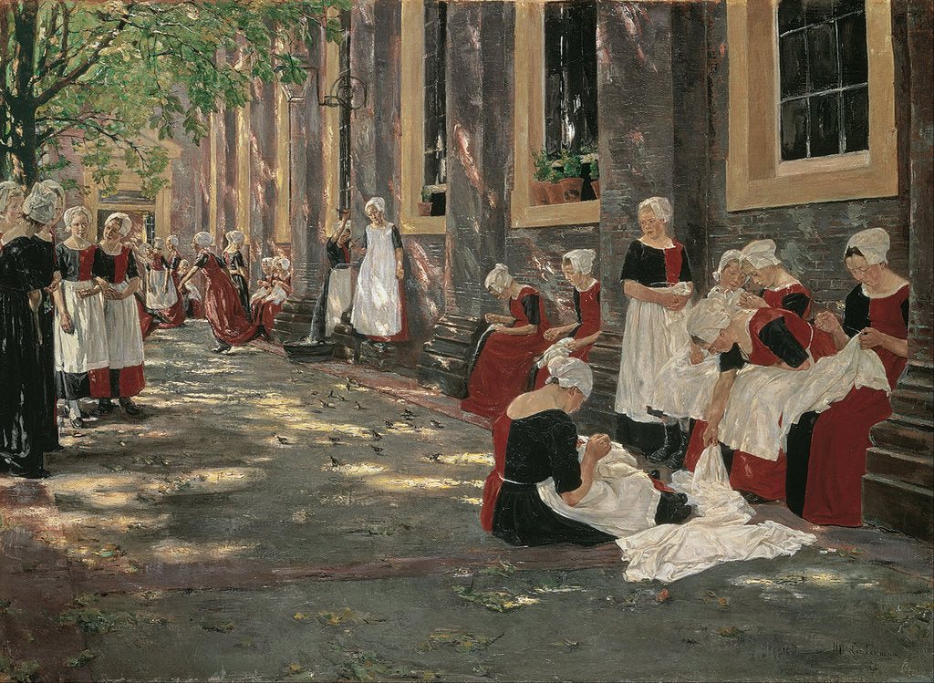 Detail of Free Period in the Amsterdam Orphanage by Max Liebermann