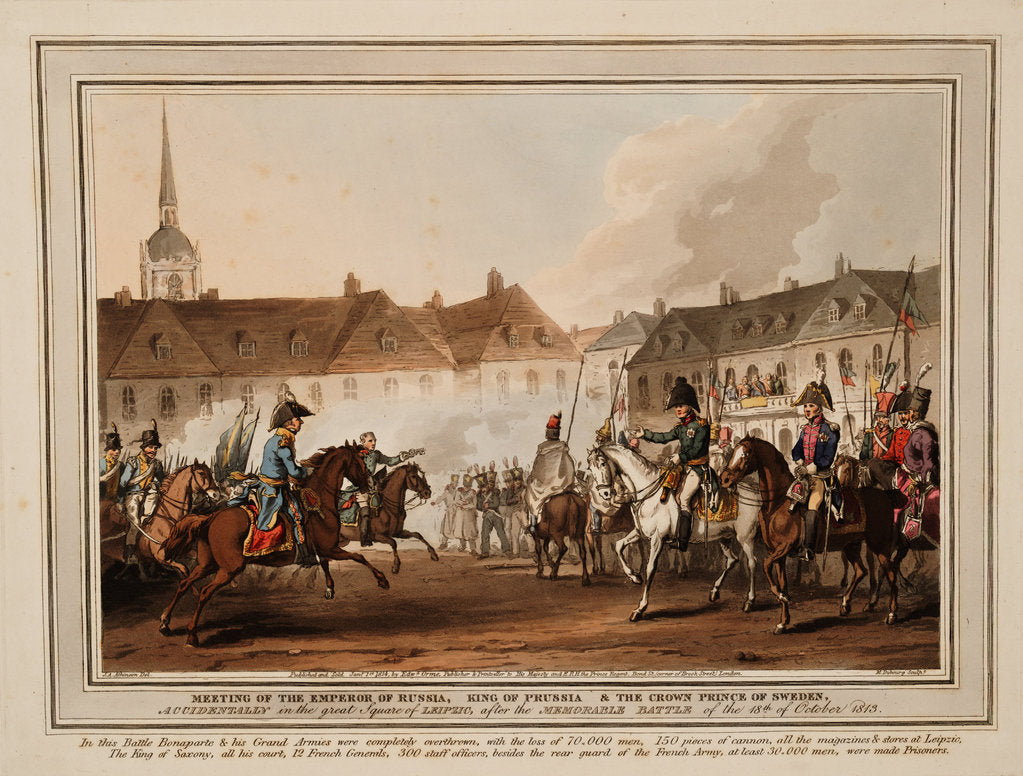 Detail of The Meeting of the Emperors of Russia und Austria, King of Prussia and Crown Prince of Sweden in Lei by William Heath