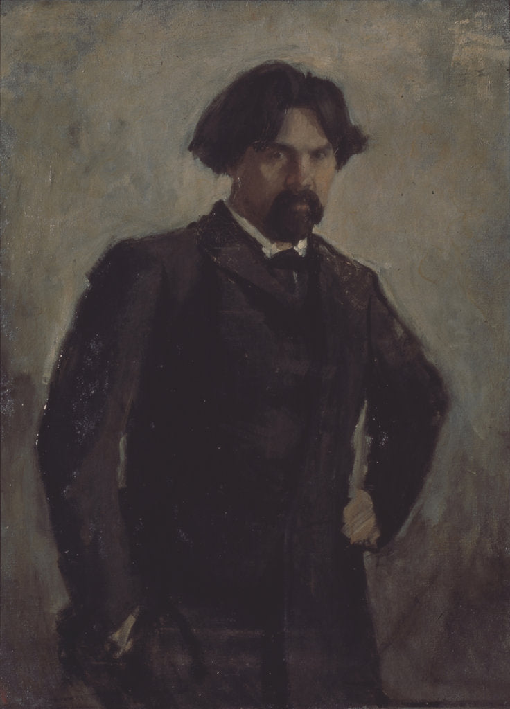 Detail of Portrait of the artist Vasily Surikov by Valentin Alexandrovich Serov