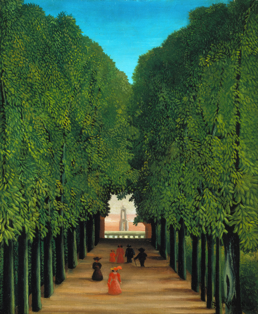 Detail of The Avenue in the Park at Saint Cloud by Henri Julien Félix Rousseau