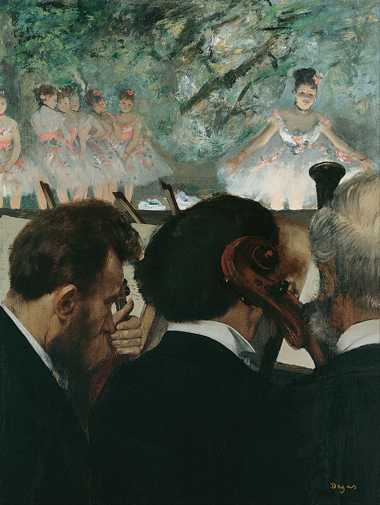 Detail of Orchestra Musicians by Edgar Degas