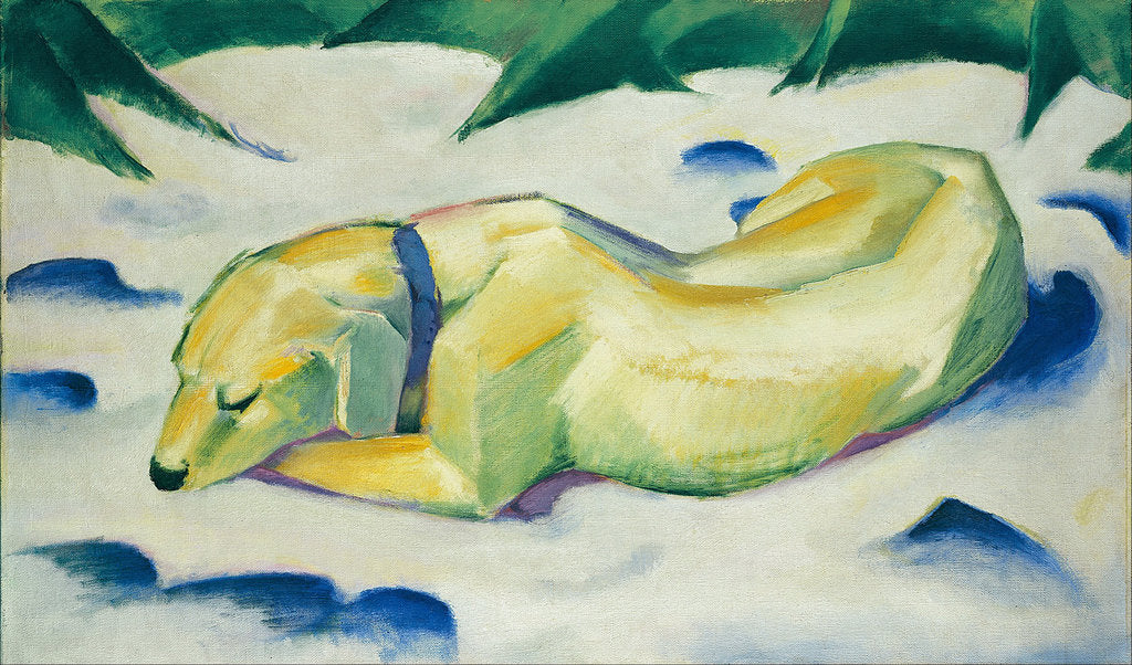 Detail of Dog Lying in the Snow by Franz Marc