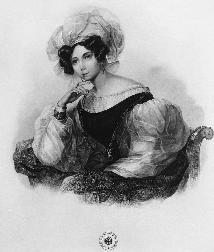 Detail of Portrait of Princess Zinaida Alexandrovna Volkonskaya by Anonymous