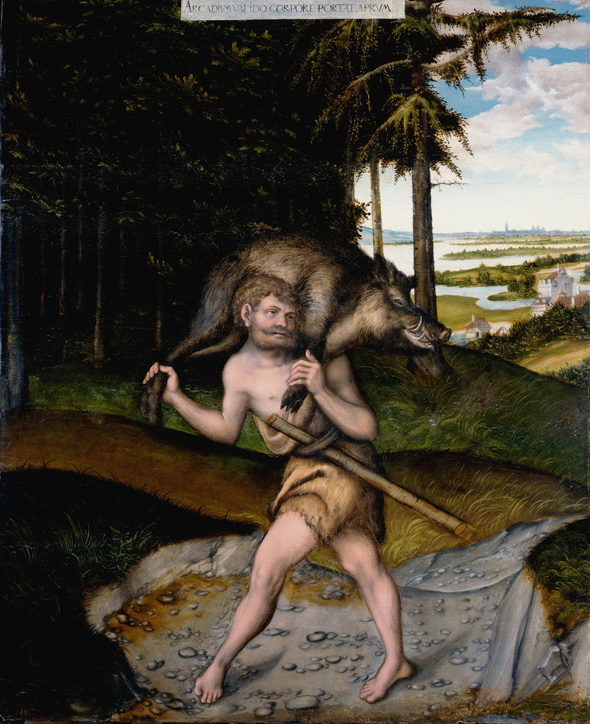 Detail of Heracles and the Erymanthian Boar by Lucas Cranach the Elder
