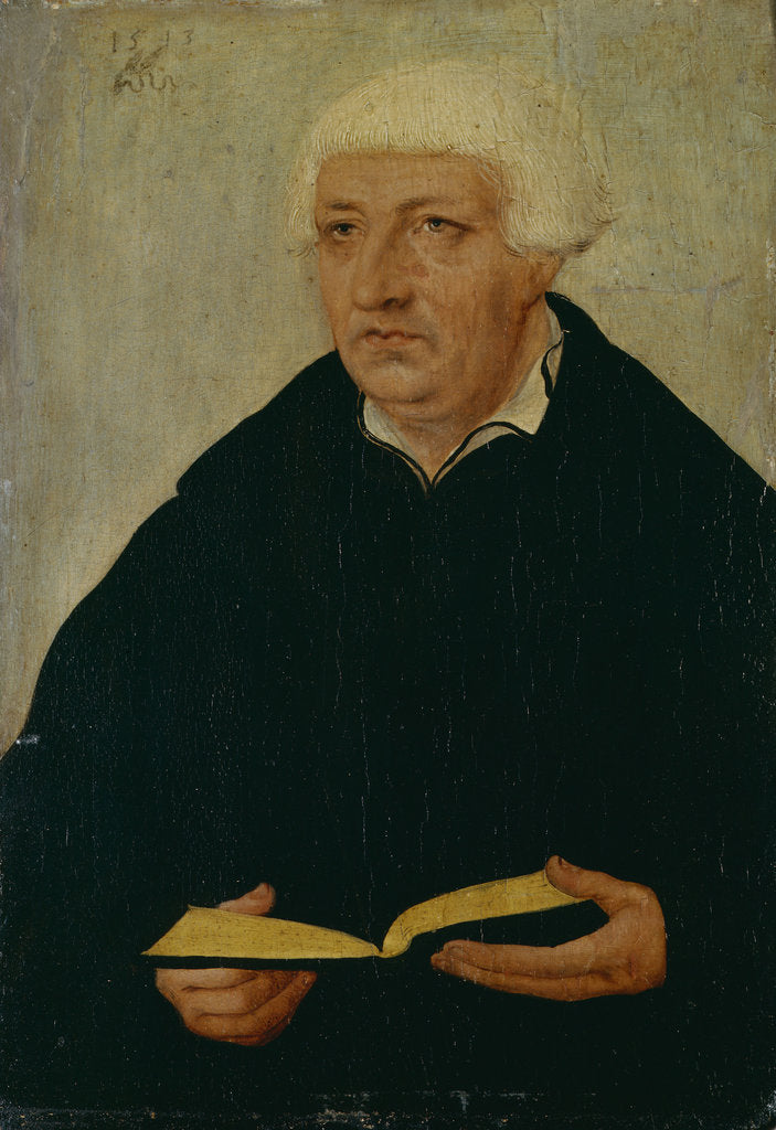 Detail of Portrait of Johannes Bugenhagen by Lucas Cranach the Elder