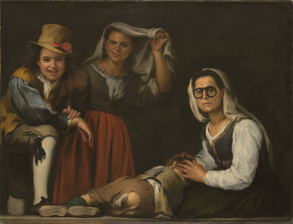 Detail of Four Figures on a Step by Bartolomé Estebàn Murillo