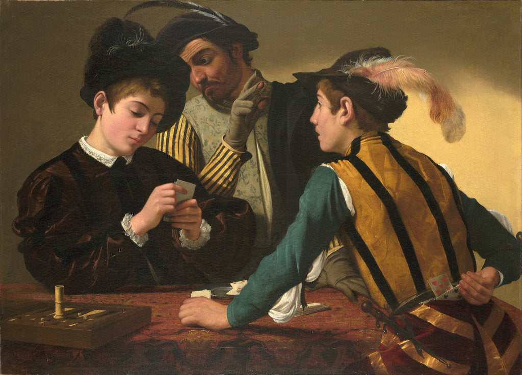 Detail of The Cardsharps by Michelangelo Caravaggio