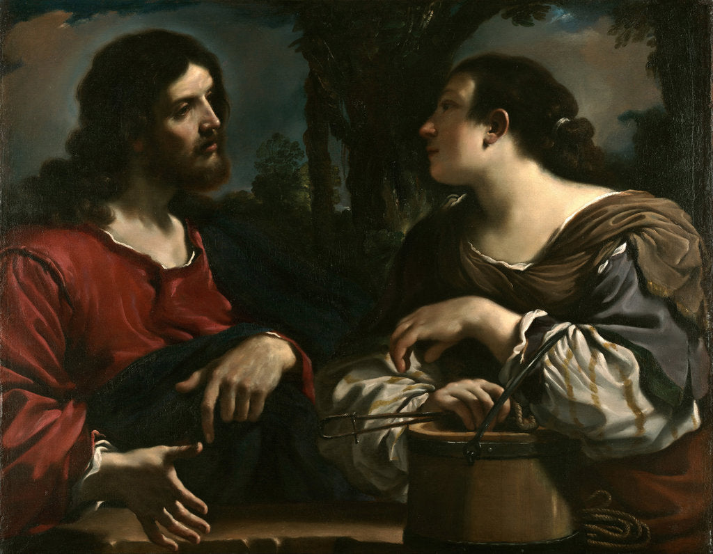 Detail of Christ and the Samaritan Woman at Jacobs Well by Guercino
