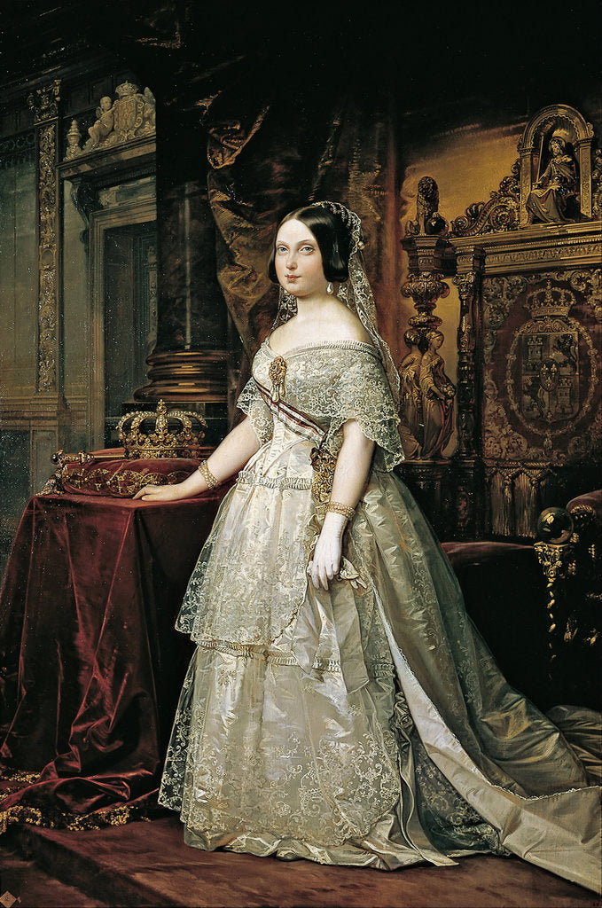 Detail of Portrait of Isabella II of Spain by Federico de Madrazo y Kuntz