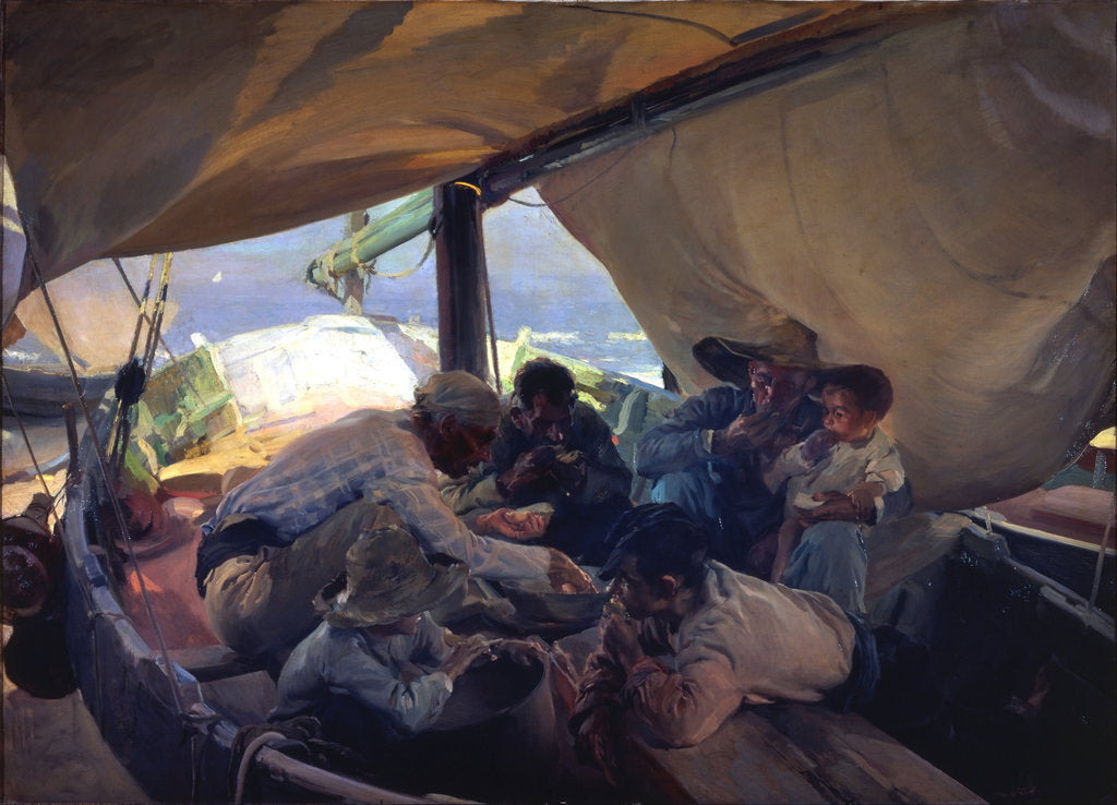 Detail of Lunch on the boat by Joaquín Sorolla y Bastida