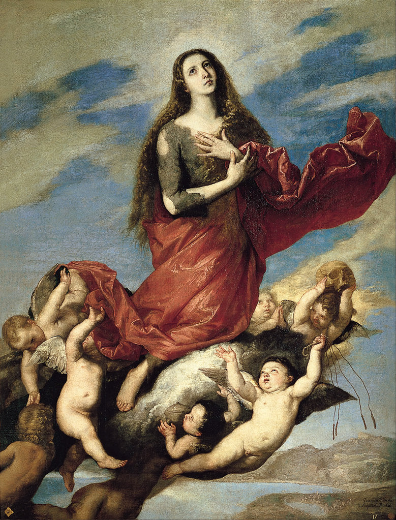 Detail of Mary Magdalene Taken up to Heaven by José de Ribera
