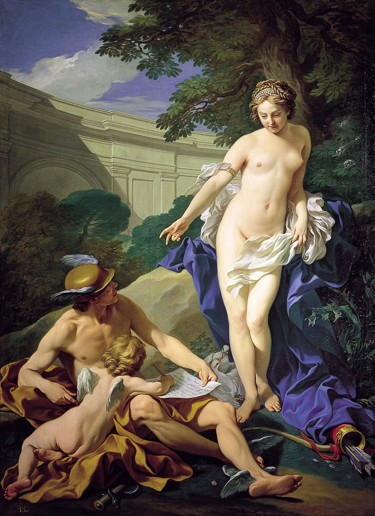 Detail of Venus with Mercury and Cupid by Louis Michel Van Loo