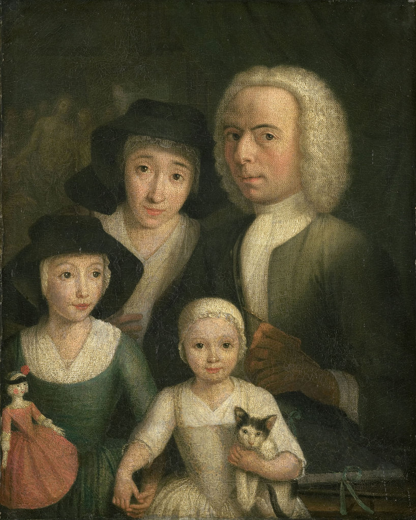 Detail of Self-portrait with Suzanna van Bommel and Two Daughters by Hendrik Spilman