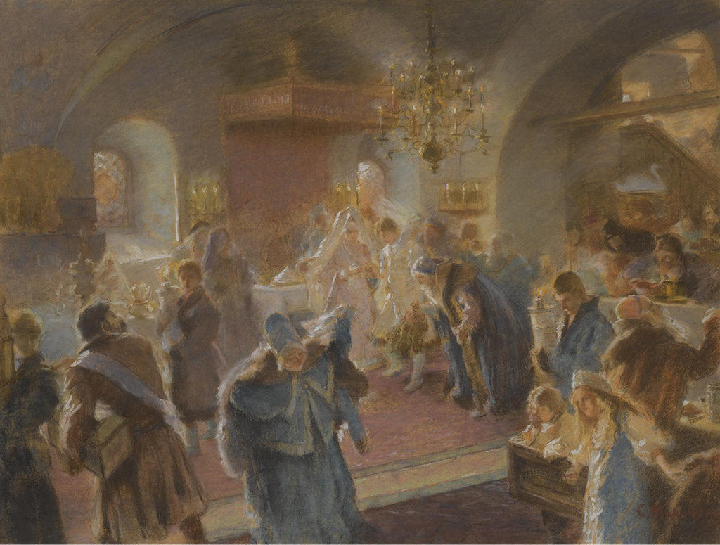Detail of Sprinkling the hops (study) by Konstantin Yegorovich Makovsky