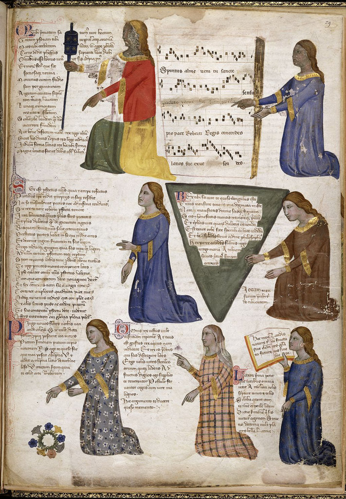Detail of The Seven Liberal Arts (From Regia Carmina by Convenevole da Prato) by Pacino di Buonaguida