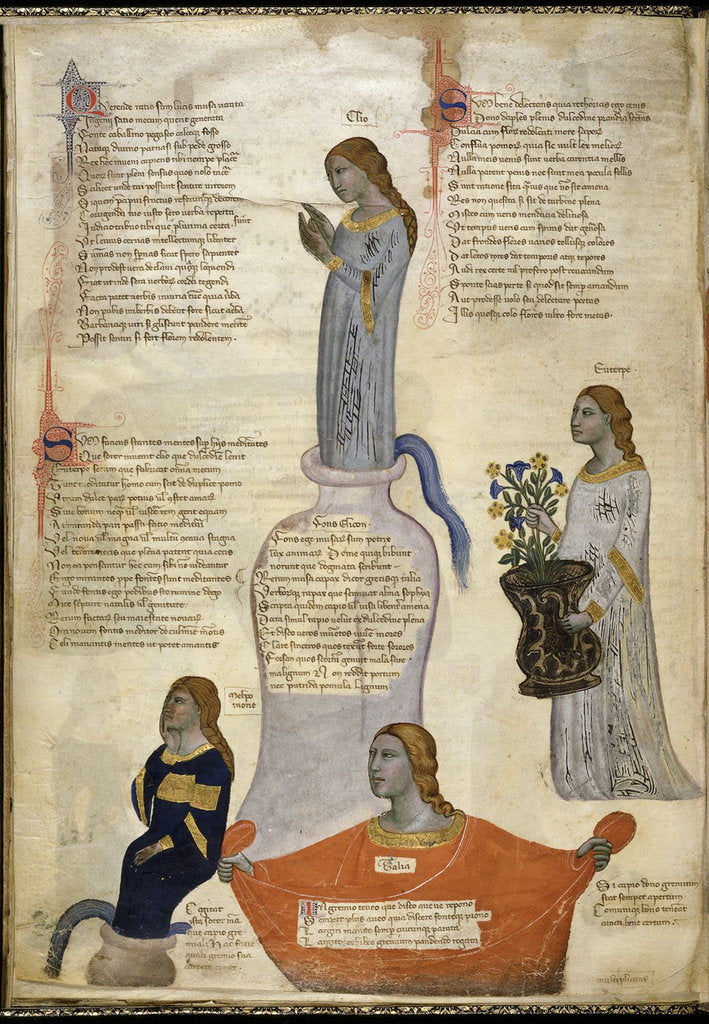 Detail of Four Muses (From Regia Carmina by Convenevole da Prato) by Pacino di Buonaguida