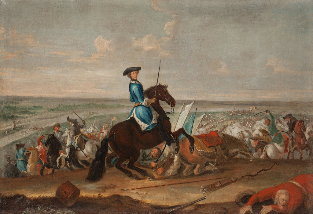 Detail of King Charles XII at the Battle of Narva on 19 November 1700 by David von Krafft