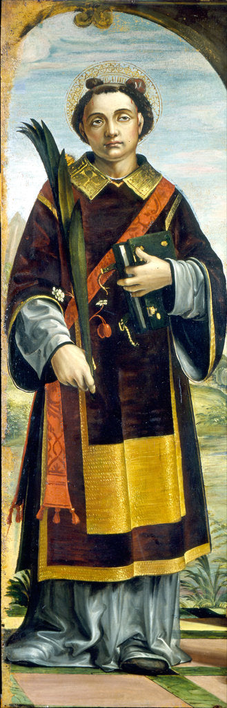 Detail of Saint Stephen by Bernardo Zenale