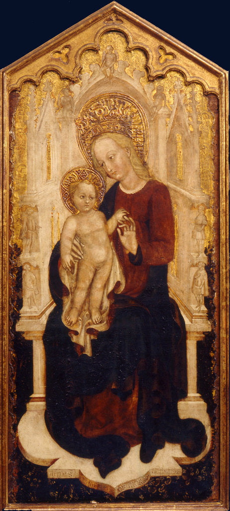 Detail of The Virgin and Child Enthroned by Cristoforo Moretti
